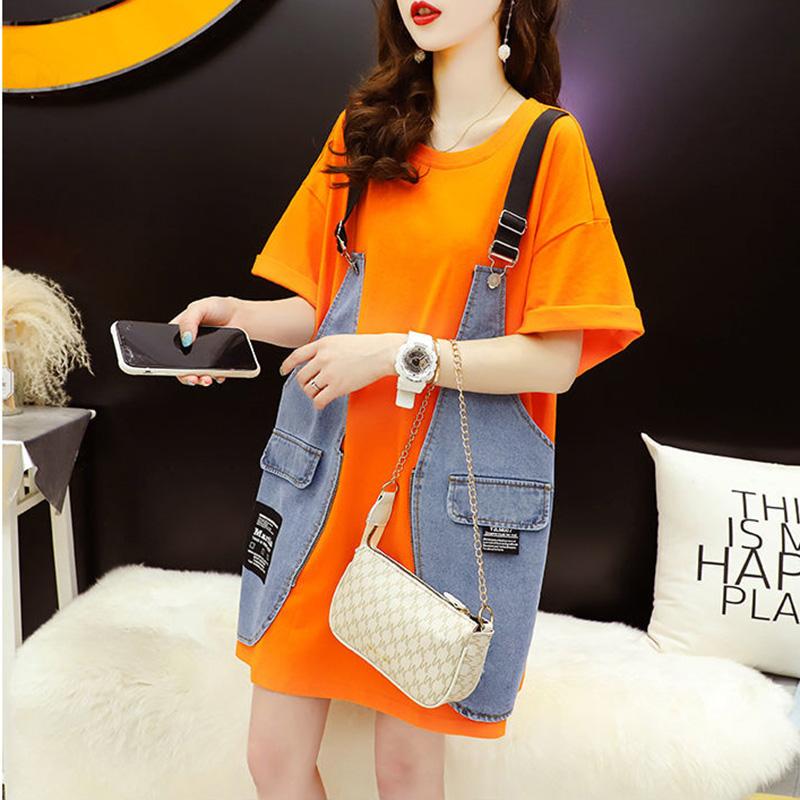 Women Dress Girl Loose O-Neck Casual Long T-shirt Dress Big Loose Home Comfort Outer Convenient