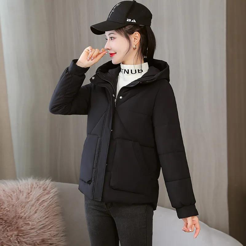 Loose Fashion and Western Style All-match Short Padded Jacket Women's Winter Jackets Increase Thickening Hooded Tide