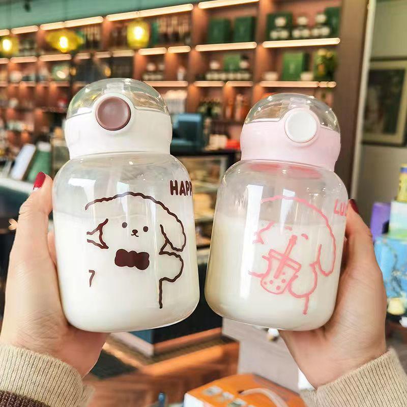 Water Bottle 600ml Plastic Straw Water Cup High Temperature and Drop Resistant Portable Water Bottle