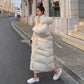 Shiny Down Cotton Jacket Fashion Color Hooded Jacket Winter Thicken Warm Long Over-the-knee Cotton Jacket Suitable for Women