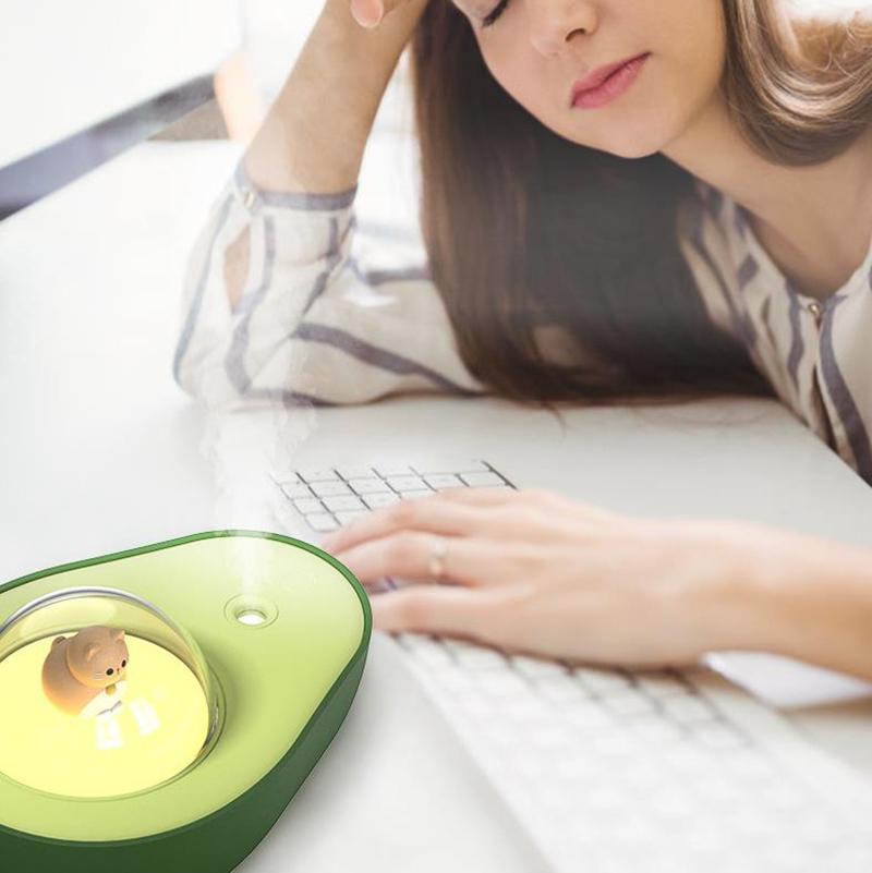 210ml Cartoon Avocado Air Humidifier Car USB Aroma Diffuser Indoor Mini Sprayer Mute Air Purifier