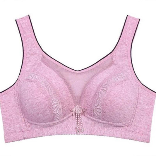 Comfortable Solid Color Cotton No Steel Ring Thin Tank Top Push Up Bra Large Size Full Cup Tube Top Breathable Bra