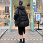 Mid-length Down Jacket Women's Winter Women's Hooded Stand-up Collar Loose Thick Bread Coat Jacket Winter Warmth Thick Cotton Jacket