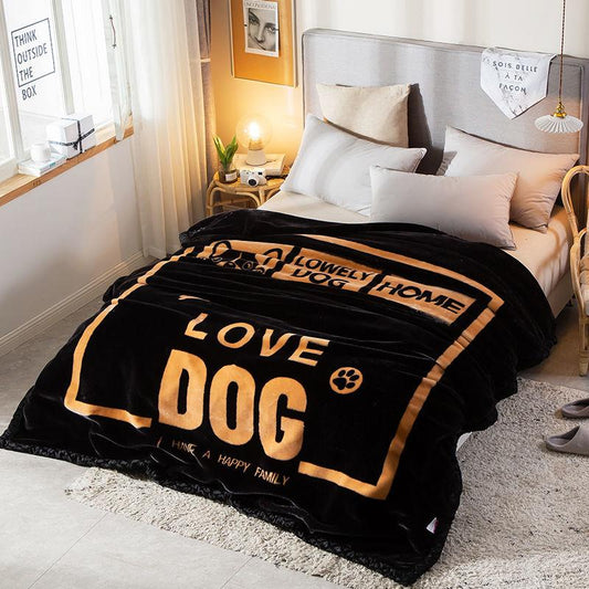 Raschel Fabric Blanket Winter Double Thicken Blanket Coral Fleece Single Double Bed Single Flannel Blanket Velvet Quilt