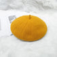 Women's Solid Color Retro All Match Knitted Beret Hat Autumn Winter Wool Blend Simple Painter Hat British Hat Classic Baker Hat