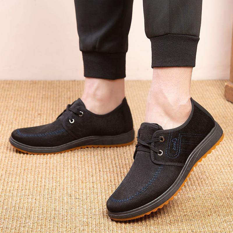 Spring and Autumn Beef Tendon Sole Old Beijing Cloth Shoes Breathable Non-slip Lace-up Casual Shoes