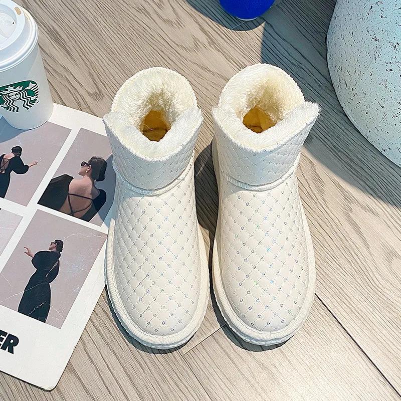 Women's Snow Boots Plus Velvet Thick Cotton Boots Winter Waterproof Non-slip Short Tube