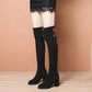 Skinny Over-the-knee Boots Women's High-heeled High-tube Elastic Thick-heeled 6cm Rhinestone Fashion Boots