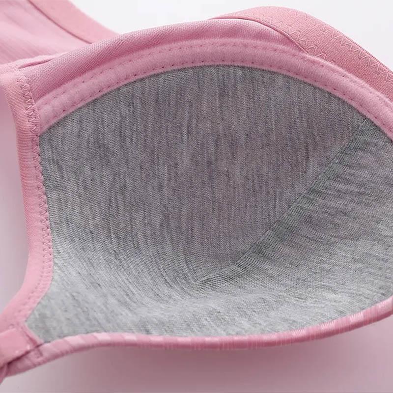 Ladies Gather Bra No Steel Rings Non Magnetic Underwear Lined Sponge Cover Anti-sagging Anti-glare Simple Sexy Lace Striped Bra