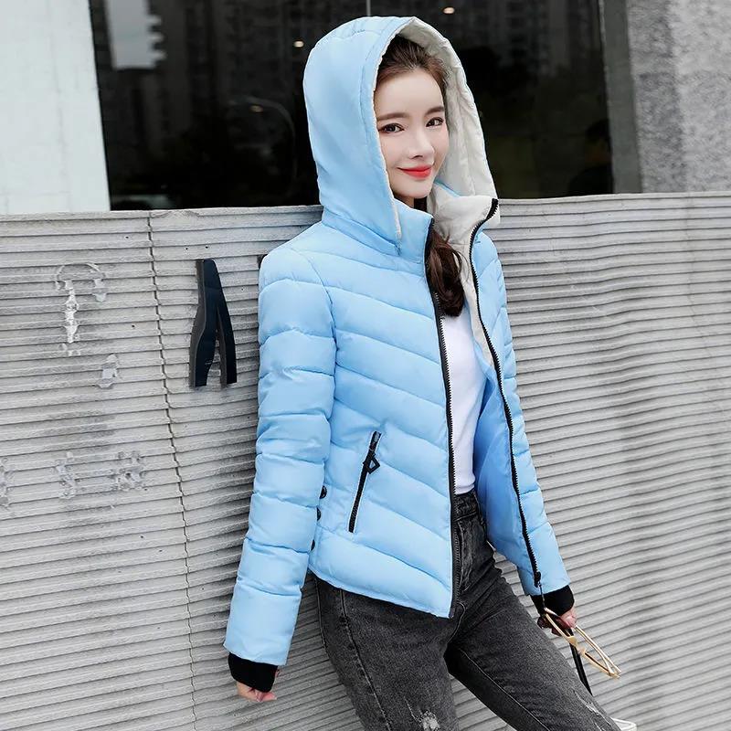 Winter Short Women's Down Jacket Detachable Hood Cotton Jacket Hooded Down Jacket