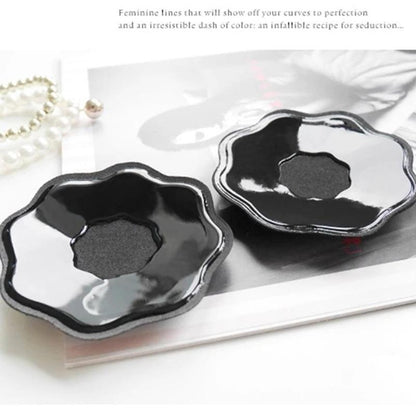 2 Pairs Women's Breathable Silicone Breast Stickers Waterproof Sweatproof Nipple Stickers Latex Insert Breast Pads Push Up Bra Pads Underwear