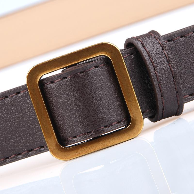 Fashion Women Belt square Shape Buckle Waist Belt Casual Leather Belts for unisex