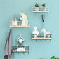 Wall Mounted Storage Rack Home Punch-Free Storage Rack Metal Solid Wood Waterproof Display Shelf