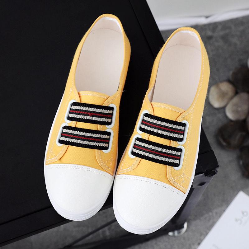 Women's Shoes Flat Lazy Canvas Casual Board Shoes Summer Canvas Slip-on Shoes