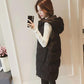 Winter Ladies Hooded Down Vest Jacket Fashion Glossy Down Cotton Sleeveless Jacket Thicken Warm Winter Vest