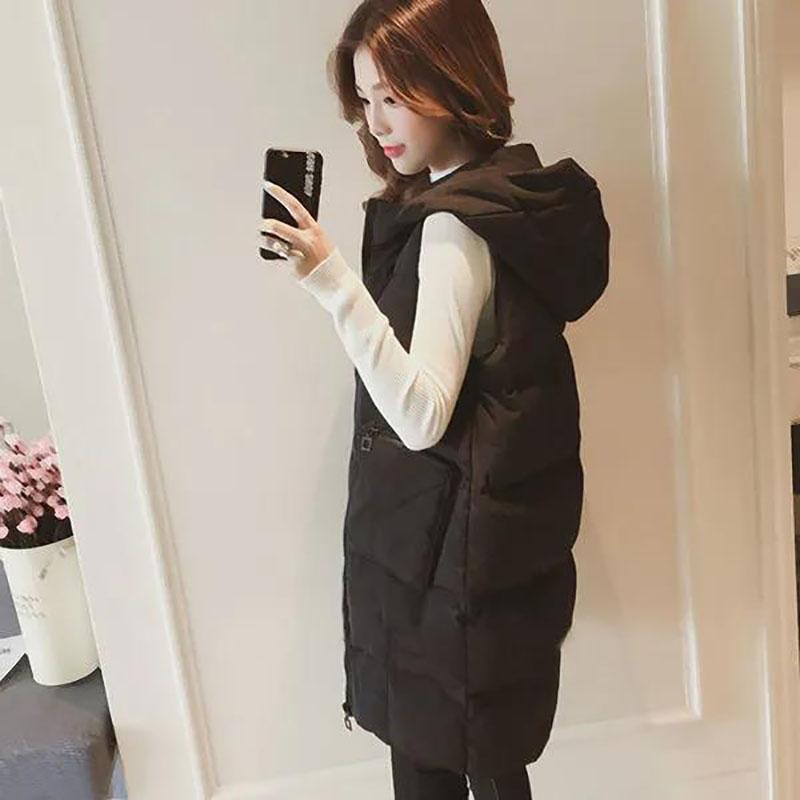 Winter Ladies Hooded Down Vest Jacket Fashion Glossy Down Cotton Sleeveless Jacket Thicken Warm Winter Vest