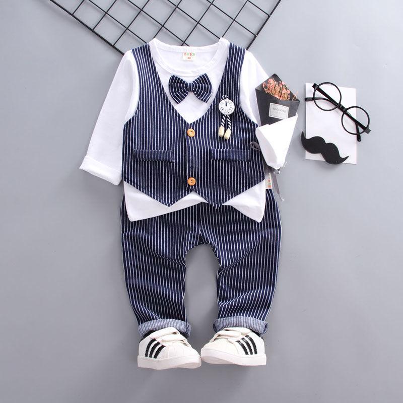 Baby Suit Three-piece Suit Children Boy Suit Kids British Style Flower Girl Dress Tide