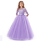 Princess Dress Western Style Flower Girl Puffy Yarn Children's Piano Costume Host, Girl Evening Dress Wedding Dress Little Girl
