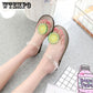 Summer Sandals Female  Personality Lemon Fruit Cute Toe Beach Student Flat Jelly Shoes
