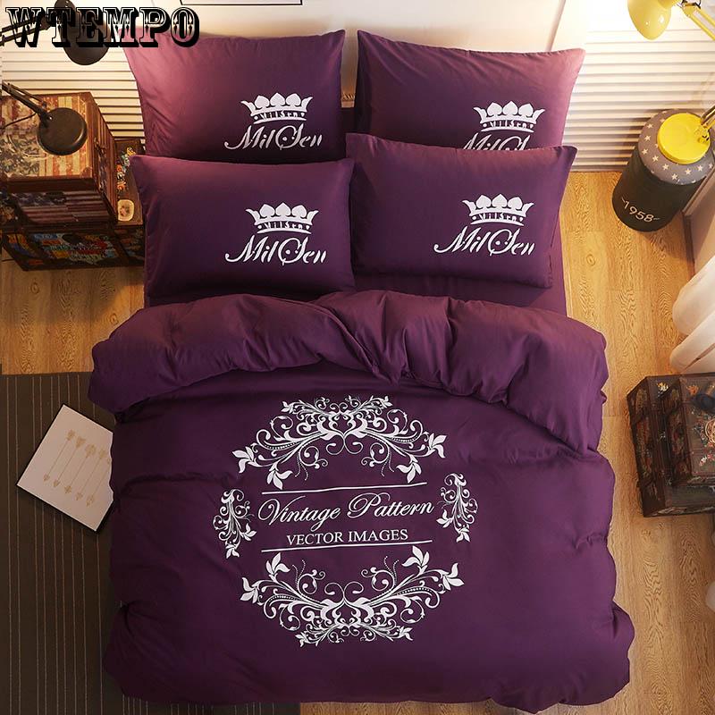 4pcs Bedding Set Super King Size Duvet Cover Adult Bed Sheet Polyester  Bedclothes