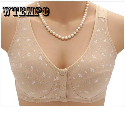 Middle and Old Aged No Steel Ring Large Size Front Buckle Thin Section Underwear Front Buckle Vest