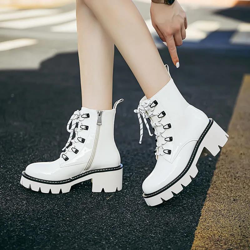 Martin Boots Female British Style Leather Comfortable Thin Style All-match Thin Spring and Autumn Single Boots