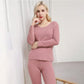 Women Long Sleeve Thermal Underwear Women Winter Thicken Tight Suit Sexy Pajamas Autumn High Elasticity Slim Comfortable Breathable Wearable Versatile