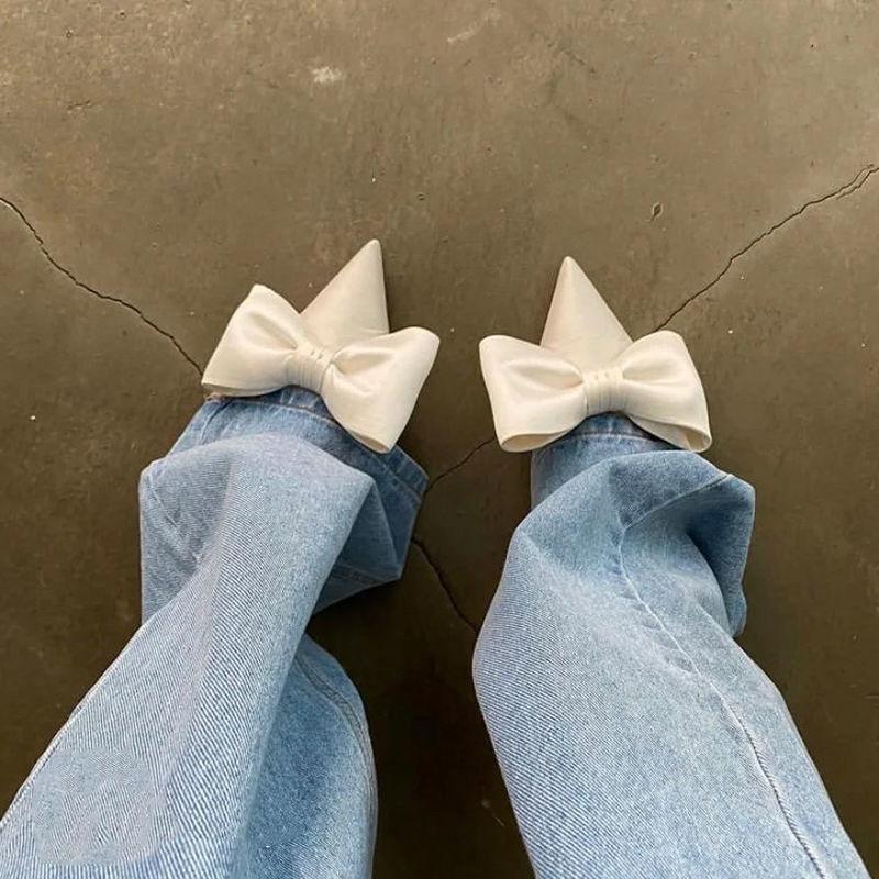 Bowknot Flat Shoes Women's Ballet Shoes Elegant Temperament Single Shoes Women