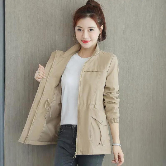 Lining Trench Coat Women's Spring Regular Hooded Casual Plus Size Women's Top Coat