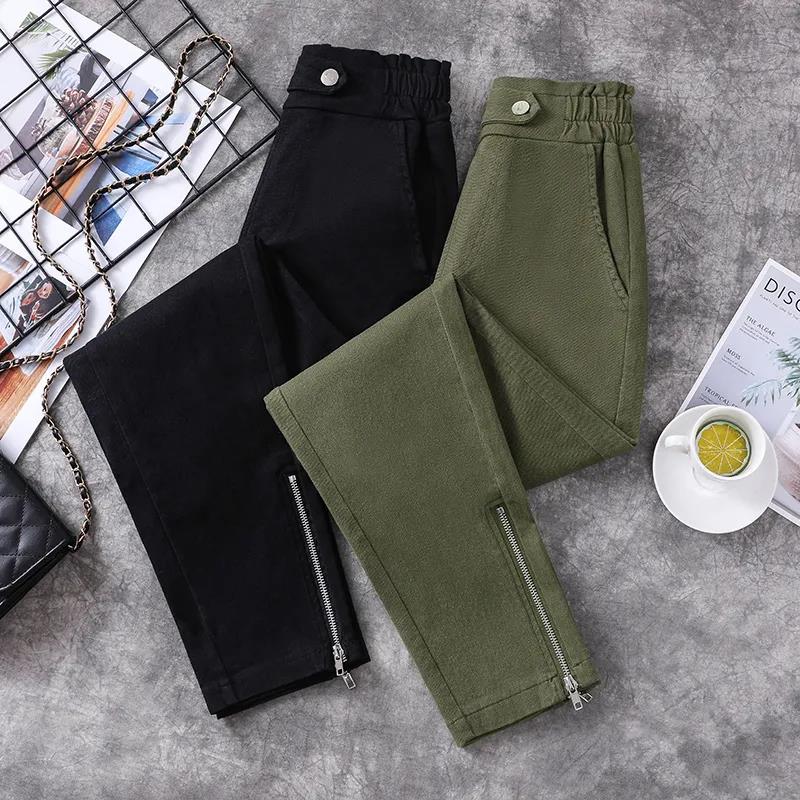 Autumn and Winter Ladies Cotton Warm Long Pants Oversized Stretch Retro Casual Loose Trousers