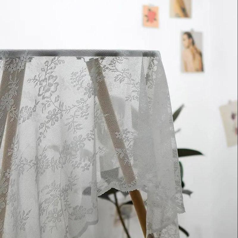 French Retro Mesh Hollow White Lace Rose Tablecloth Picnic Cloth Coffee Table Posing Background Cloth Multifunctional Cover Cloth