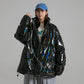 Winter Bright Face Cotton-padded Jacket Female Korean Version Loose Student Cotton-padded Jacket Thickened Warmth Stand-up Collar Bread Suit Jacket