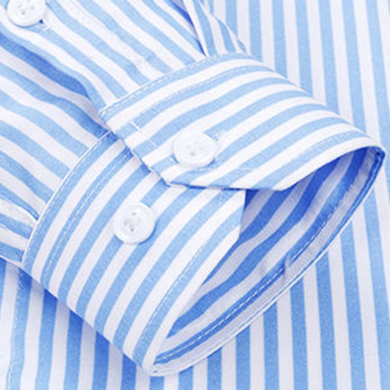 Spring and Autumn Printed Long Sleeve Plaid Stripes with Pockets Summer Thin Middle and Young Korean Casual Shirts