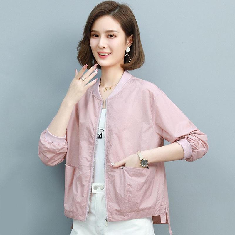 Printed Solid Color Sun Protection Clothing Women's Long-sleeved Light Women's Short Jacket Casual All-match Summer Sun Protection Shirt