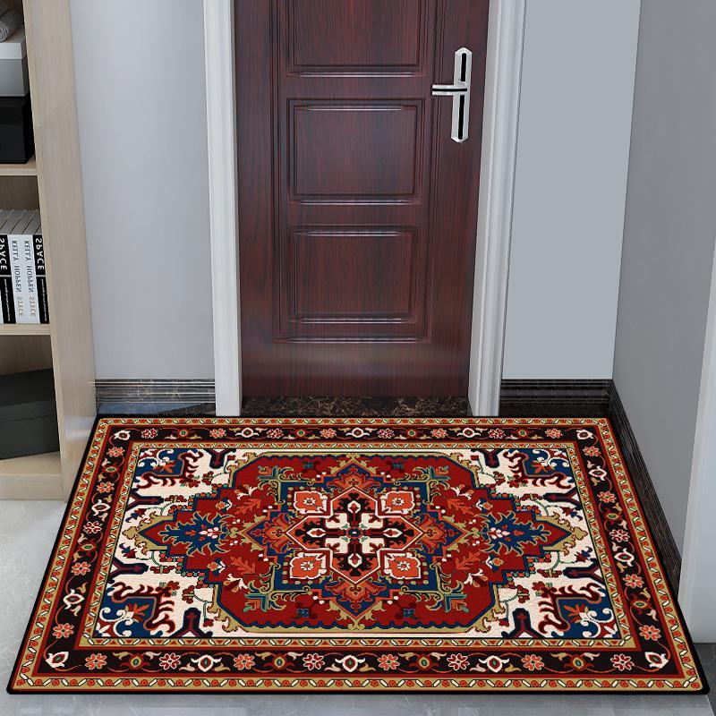 Retro Home Land Pad Door Pad Entrance Home Entoucted Porch Mat Door Foot Pad Water Absorbing Continental Carpet Living Room 60*90cm