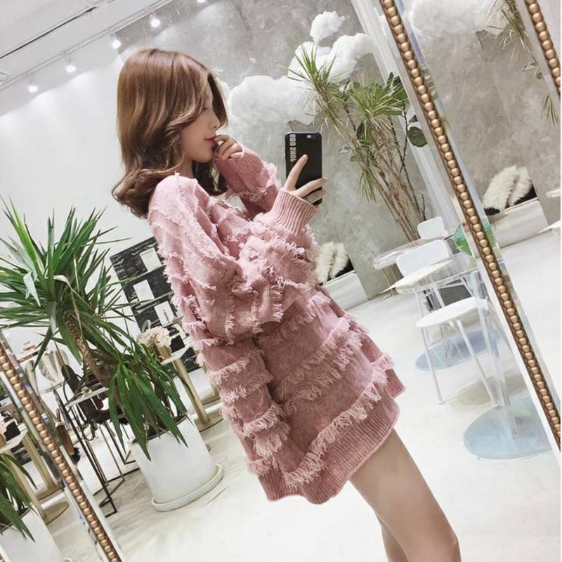 Pofulove Winter Women's Sweater Core Yarn Ladies Loose and Thin To Wear New Women's Clothing