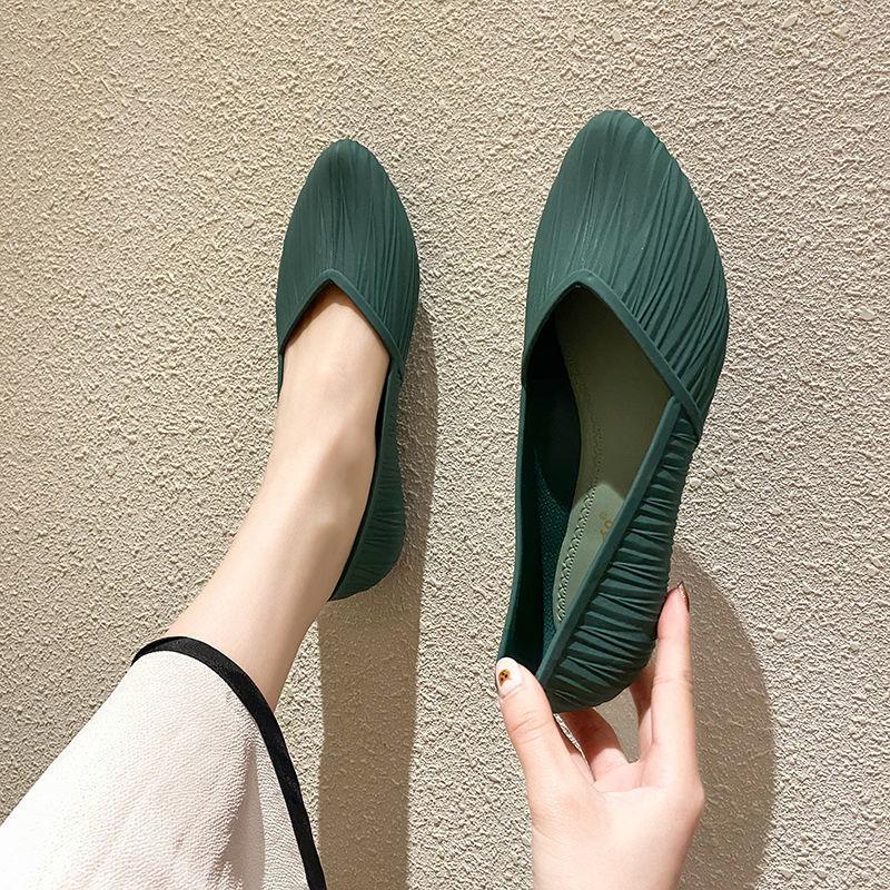 Low-top Waterproof Shoes Rain Boots Female Summer Work Rubber Shoes Fashion Shoes Non-slip Shallow Mouth Toe Sandals