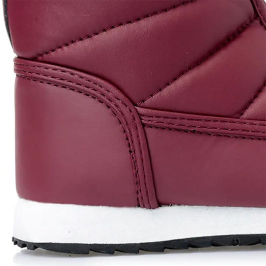 Women's Snow Boots Short Tube Non-slip Cotton Shoes Waterproof and Velvet Warm Flat Bottom