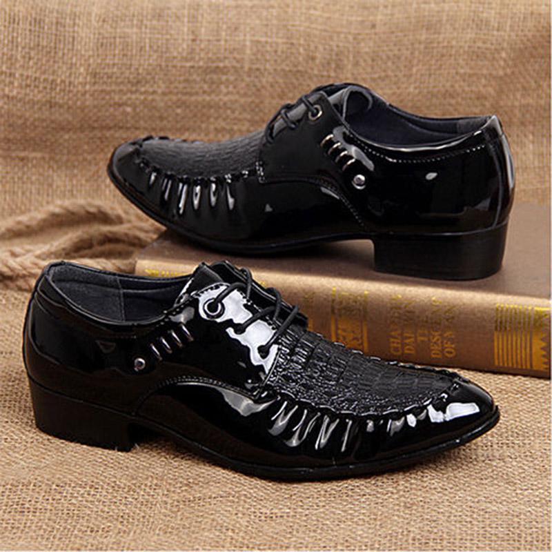 Breathable Business Dress Shoes Men's Leather Pointed Formal Men Derby Shoes Lace-up Office Oxfords