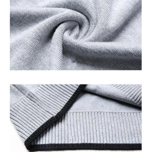 Mens Sweater Winter Warm Knitted Sweater Casual Pullovers V-Neck Long Sleeve Slim Cashmere Sweaters