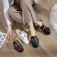 Women's Autumn and Winter Furry Fashion Cotton Slippers with Slippers Indoor and Outdoor Casual Flat Shoes Soft Shoes
