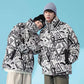 Lovers Down Jacket Winter Stand-up Collar Thick White Duck Down Padded Warm Loose Cotton Jacket Sports Casual Wear