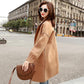 Women Autumn Winter Woollen Coat Long Sleeve Turn-Down Collar Blazer Outwear Jacket Elegant Overcoat