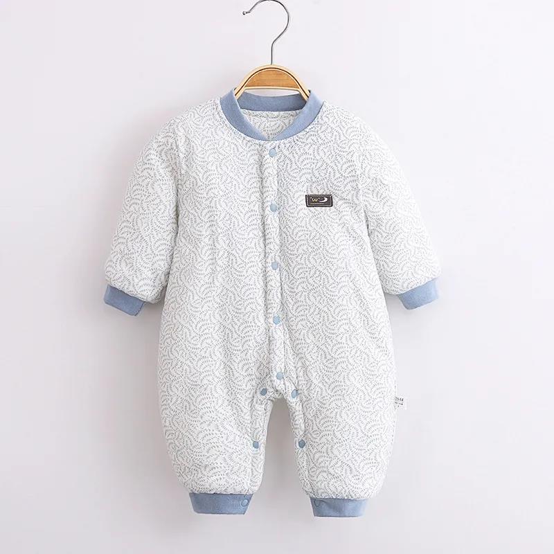 Baby Jumpsuit Autumn and Winter Newborn Clothes Male and Female Baby Clip Cotton Pure Cotton Thickened Autumn and Winter Baby Clothes