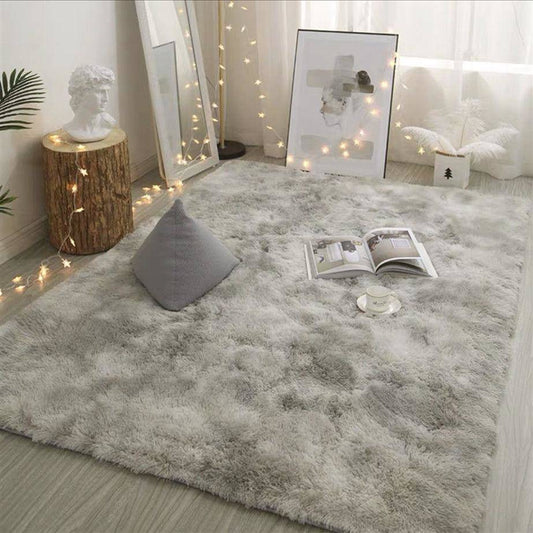 Tie-dyed Plush Living Room Soft Carpet Bedroom Non-slip Floor Mat Bedroom Absorbent Carpet