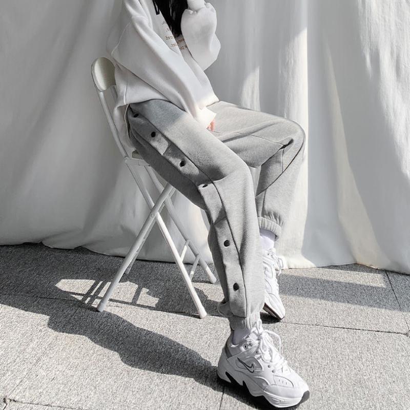 Gray Sweatpants Women's Spring and Summer Loose and Thin Waist Pants Casual All-match Thin Guard Pants Harem Pants