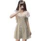 Female Simple French Vintage Elegant Dress Soft Sweet Little Fresh V-neck Slim Casual Dress