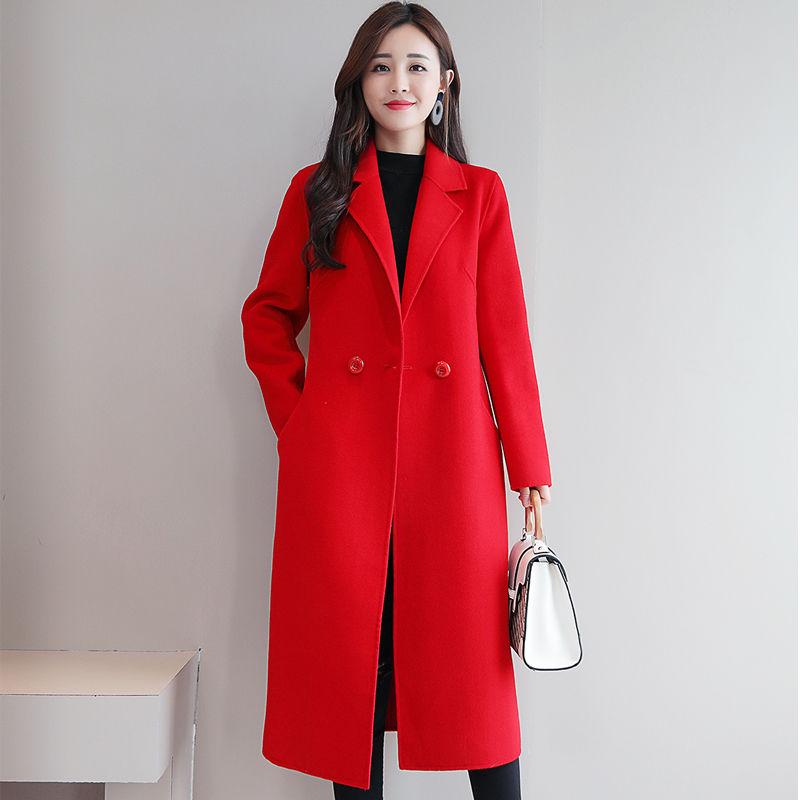 Woolen Coat Female Mid-Long Autumn and Winter Jacket Women's Popular Outerwear Woolen Coat