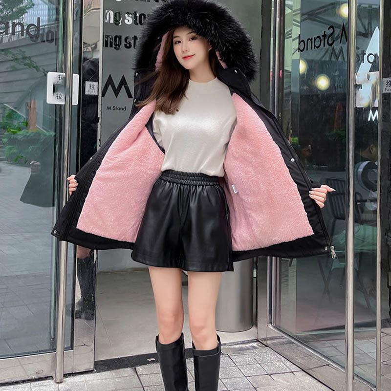 Parker Down Padded Jacket Women Fall/winter Loose Plus Velvet Padded Padded Mid-length Padded Jacket