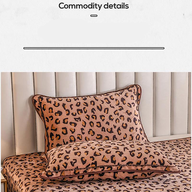 Coral Fleece Four-piece Plus Fleece Thick Quilt Cover Sheet Winter Plush Double-sided Fleece Cartoon Bedding